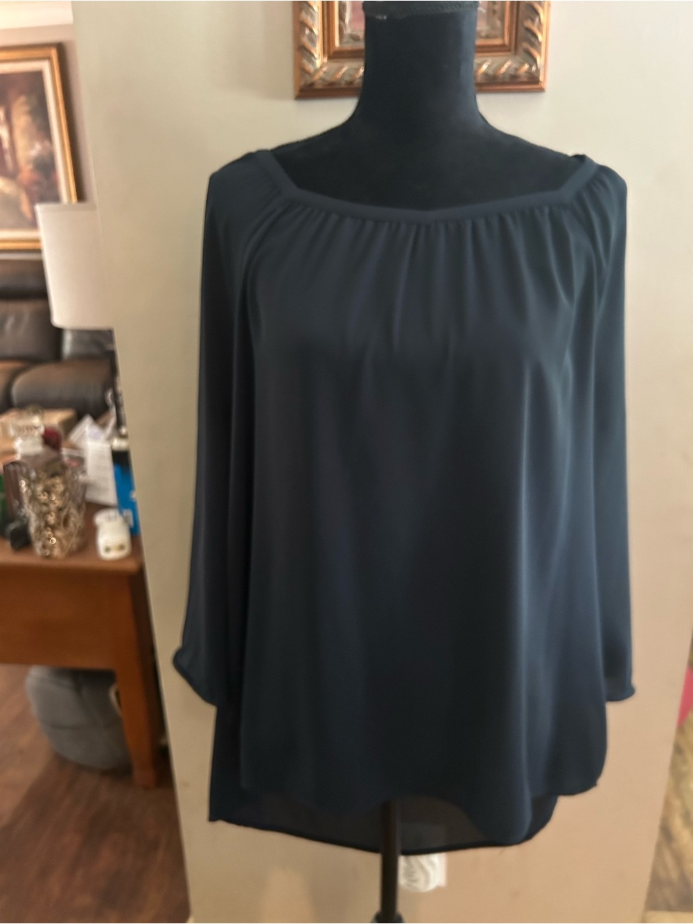 Banana Republic Womens Black Sheer Blouse